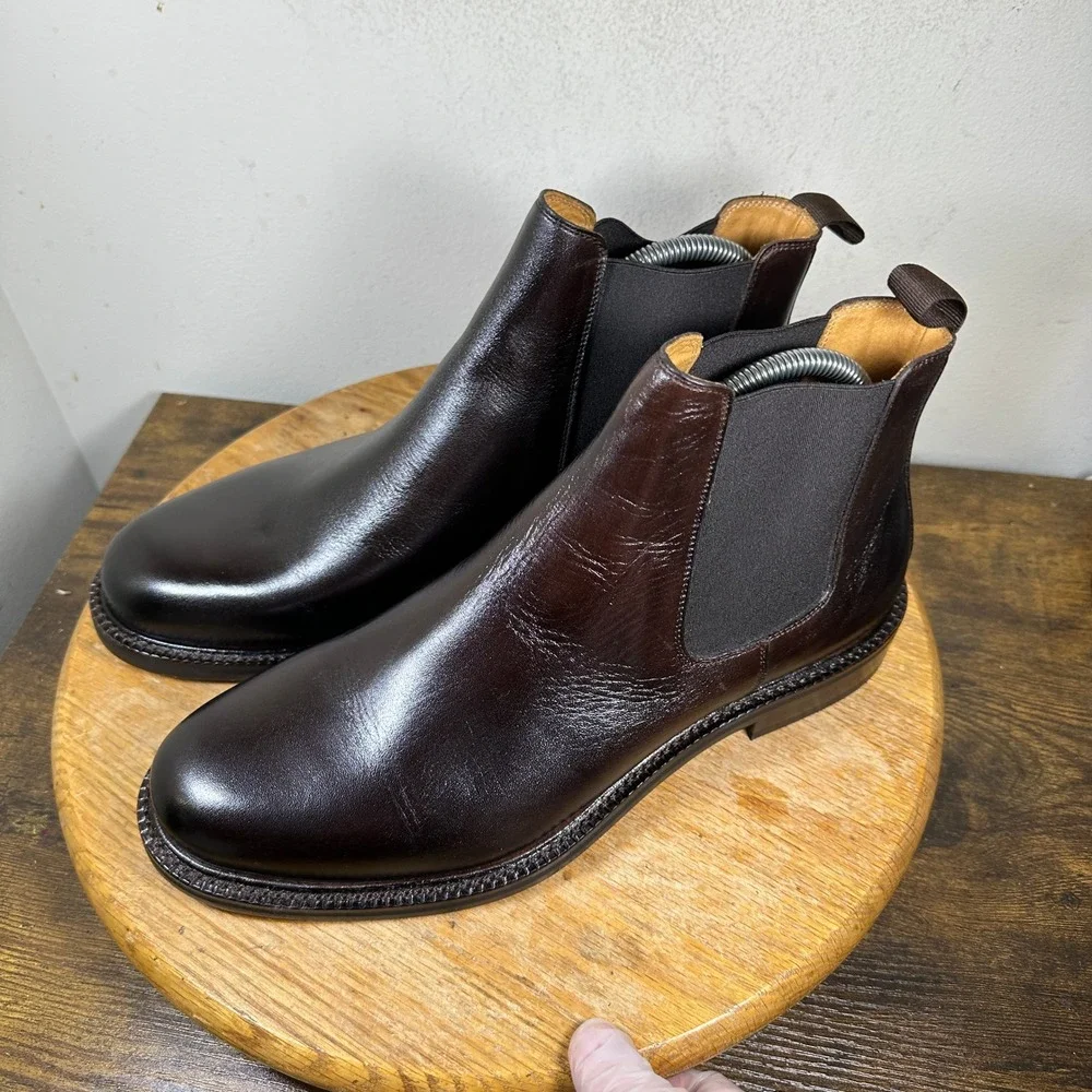 Beckett Simonon Bolton Chelsea Boots Dark Brown Leather Mens 9.5 Blake Stitch